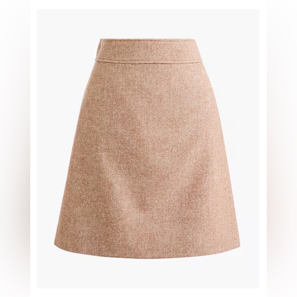 Jcrew Herringbone A-line mini skirt in brown/ivory. size 6. Sold out online